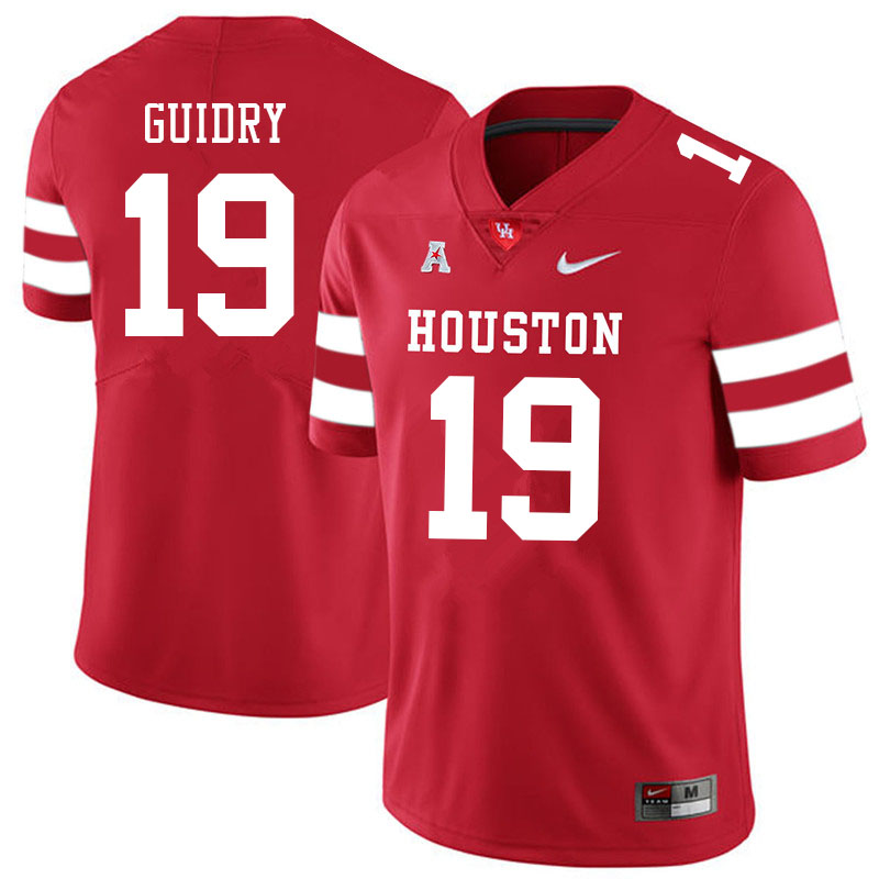 Men #19 C.J. Guidry Houston Cougars College Football Jerseys Sale-Red